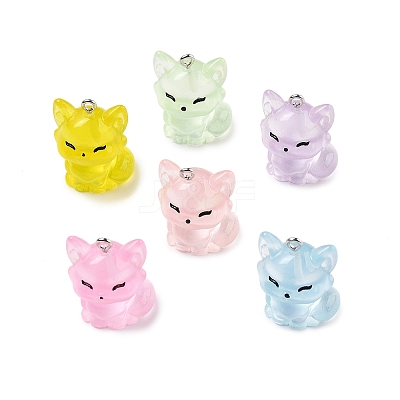 Cute Transparent Resin Pendants RESI-S020-03P-1