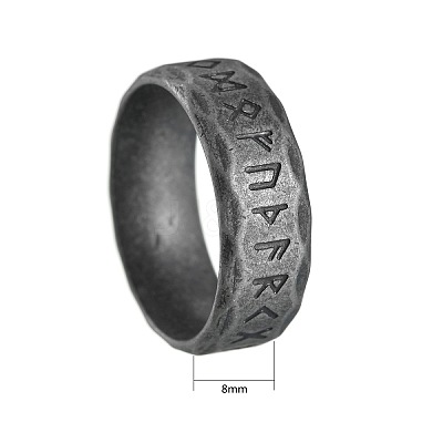 Viking Rune 304 Stainless Steel Finger Rings for Men WGDF4AB-55-1