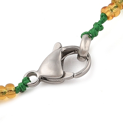 Natural Prehnite Chip Beads Bracelets & Necklaces Sets SJEW-P004-01P-03-1