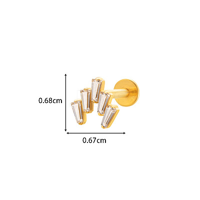 Titanium Alloy Micro Pave Cubic Zirconia Cartilage Earrings WGCFBAF-02-1