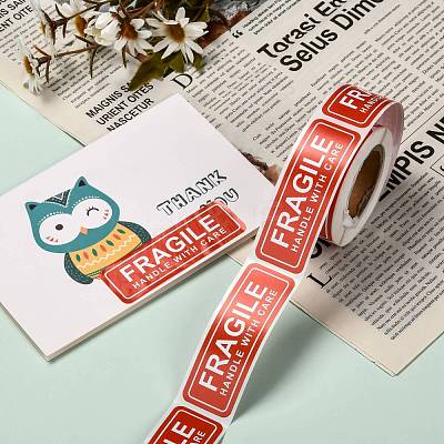 Fragile Stickers Handle with Care Warning Packing Shipping Label X-DIY-E023-04-1