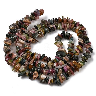 Natural Multicolor Tourmaline Chips Beads Strands F082-01-1