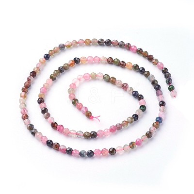 Natural Multicolor Tourmaline Beads Strands G-F619-20B-3mm-1