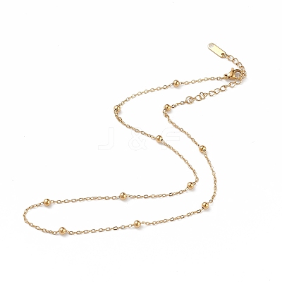 Ion Plating(IP) 304 Stainless Steel Satellite Chain Necklace for Men Women NJEW-K245-011A-1