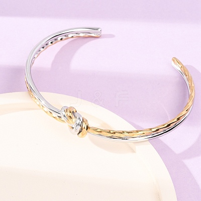 Duo Tone 304 Stainless Steel Knot Open Cuff Bangles for Women SA-CBA2192-05GP-03-1