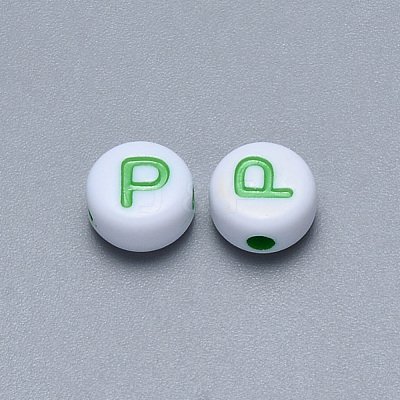 Craft Acrylic Horizontal Hole Letter Beads SACR-S201-11P-1