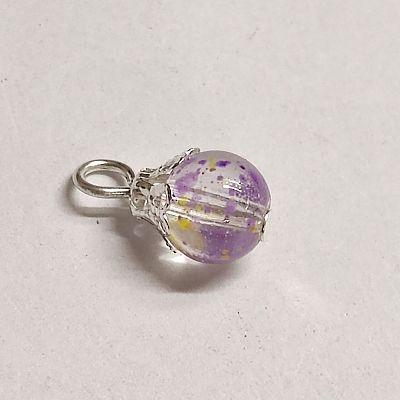Baking Paint Transparent Glass Pendants X1-PALLOY-TAC0062-06-1