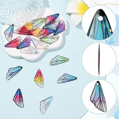 28Pcs 7 Colors Transparent Resin Pendants RESI-FS0002-45-1