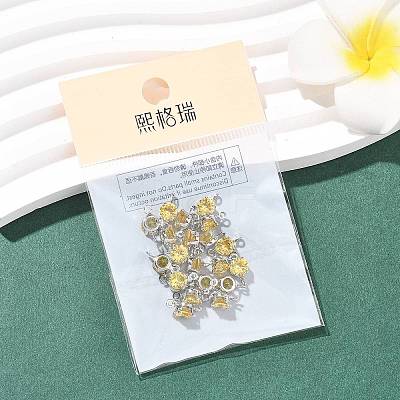 SHEGRACE Brass Pave Cubic Zirconia Flat Round Connector Charms XGRQ2O832-435C-P-1