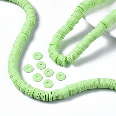 Flat Round Handmade Polymer Clay Beads CLAY-R067-10mm-24-1