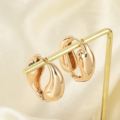 Brass Hoop Earrings for Women LS-EJEW-U041-09G-1
