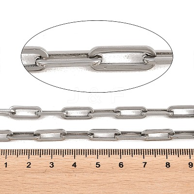 304 Stainless Steel Textured Paperclip Chains CHS-H118-09P-1