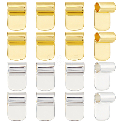 18Pcs 2 Styles Rack Plating Brass Glue-on Flat Pad Bails KK-AR0001-80A-1