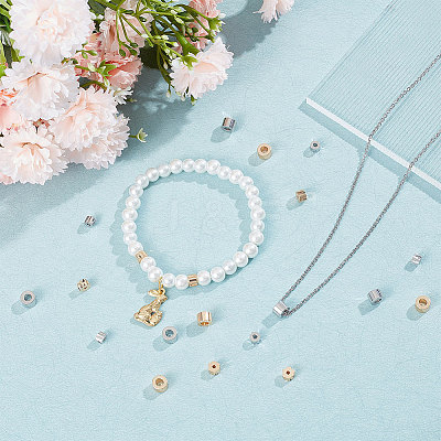 40Pcs 4 Style Brass Beads KK-CN0002-46-1