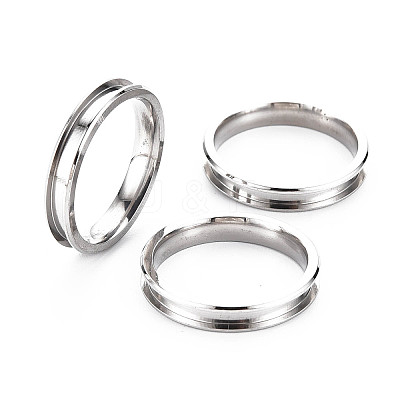 304 Stainless Steel Grooved Finger Ring Settings STAS-WH0039-01B-P-1