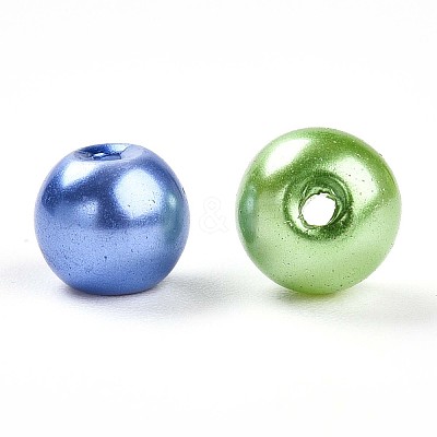Baking Paint Pearlized Glass Pearl Beads HY-Q003-6mm-M01-1