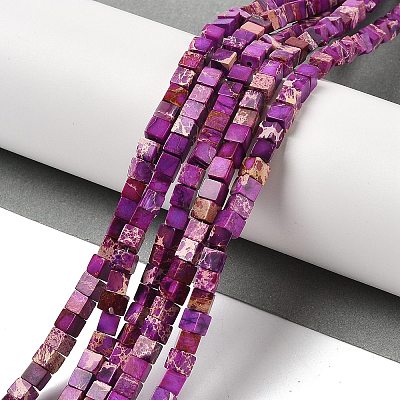 Dyed Synthetic Imperial Jasper Beads Strands G-H087-F02-01D-1-1