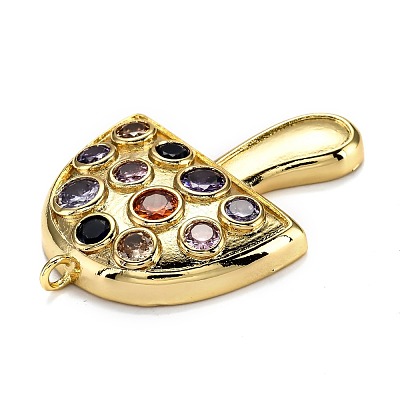 Autumn Theme Brass Micro Pave Cubic Zirconia Pendants ZIRC-L100-032G-1