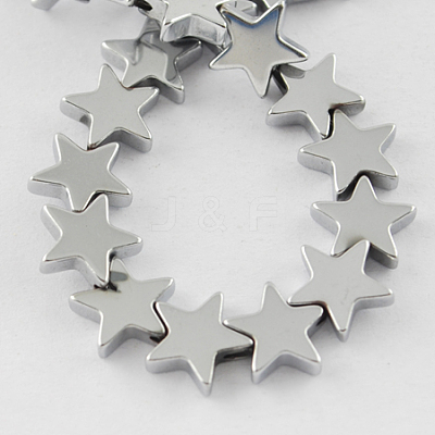 Non-magnetic Synthetic Hematite Beads Strands G-Q887-6x6mm-7-1