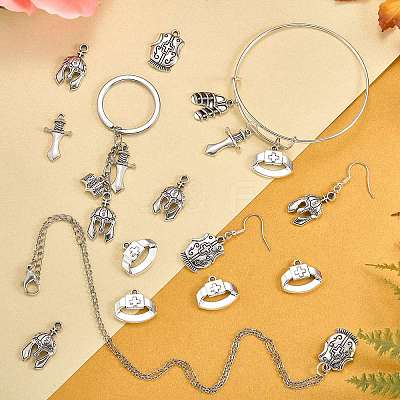 70Pcs 6 Styles Tibetan Style Alloy Pendants FIND-SZ0003-91-1
