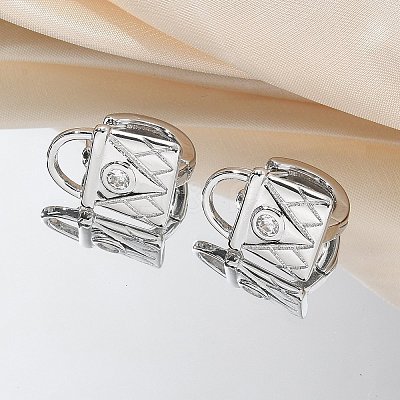 Brass & Glass Hoop Earrings EJEW-Q014-12P-1