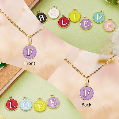 120Pcs 12 Colors Golden Plated Alloy Charms ENAM-SZ0001-64F-1