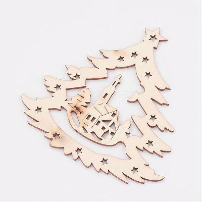 Undyed Wooden Pendant WOOD-K005-03-1