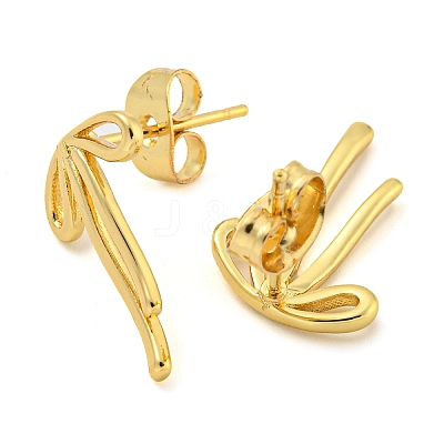 Brass Stud Earrings for Women X-EJEW-P275-02G-1