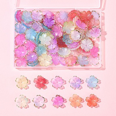 120Pcs 8 Colors Acrylic Bead Caps OACR-FS0001-83-1