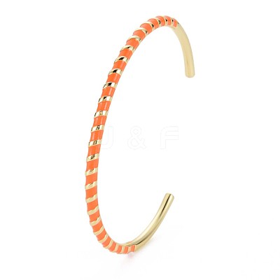Twisted Brass Enamel Cuff Bangle BJEW-T020-02B-NF-1
