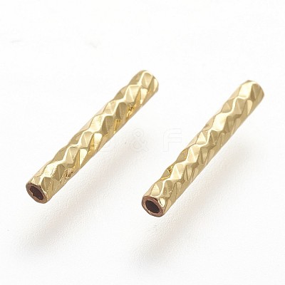 Rack Plating Brass Tube Beads X-KK-A142-006G-1