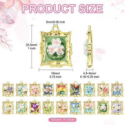 18Pcs 18 Styles Alloy Enamel Pendants FIND-CJ0008-86-1