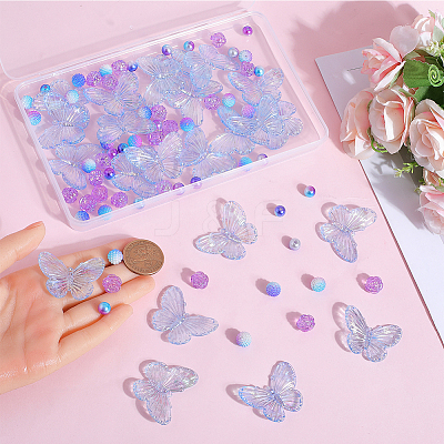 100Pcs 4 Styles  Acrylic Beads OACR-SC0001-66-1
