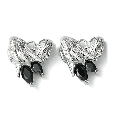 Brass Heart Charms KK-D092-02P-01-1