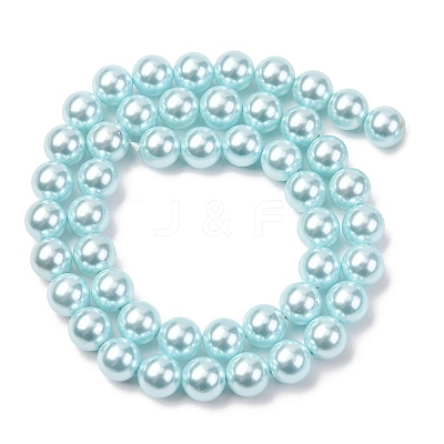Electroplated Shell Pearl Beads Strands BSHE-G041-8mm-03-1