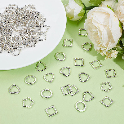 120Pcs 4 Styles Tibetan Style Alloy Bead Frame FIND-ME0002-39-1