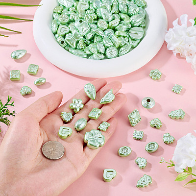 100G Pearlized Opaque Acrylic Beads OACR-TA0004-32B-1