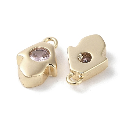 Brass Micro Pave Cubic Zirconia Charms KK-G491-27G-03-1