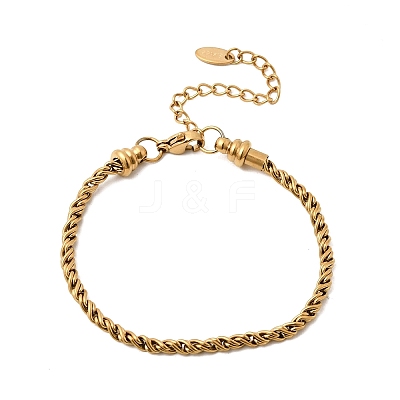 304 Stainless Steel Rope Chains Bracelets for Women BJEW-A158-02C-G-1