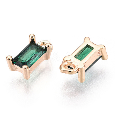 Brass Cubic Zirconia Charms X1-KK-S350-367L-1