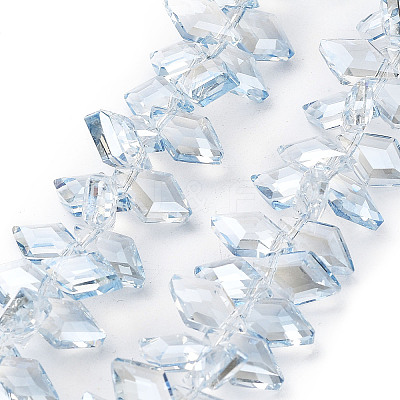 Electroplate Rhombus Glass Beads Strands EGLA-A036-12A-PL01-1