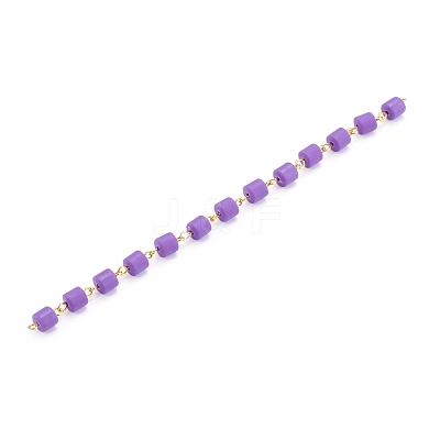 Handmade Polymer Clay Beaded Chain AJEW-JB00926-04-1