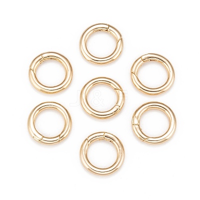 Brass Spring Gate Rings KK-T014-90G-1