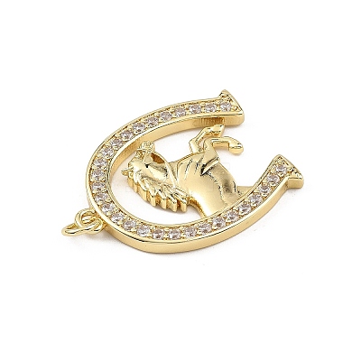 Brass Micro Pave Clear Cubic Zirconia Pendants KK-B177-05C-G-1