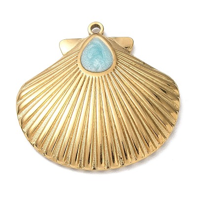 304 Stainless Steel with Enamel Pendants SA-CBAF3AB-04G-01-1