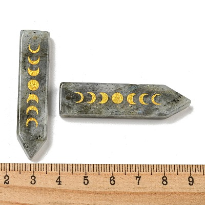 Natural Labradorite Moon Phase Pendants G-C145-01E-1
