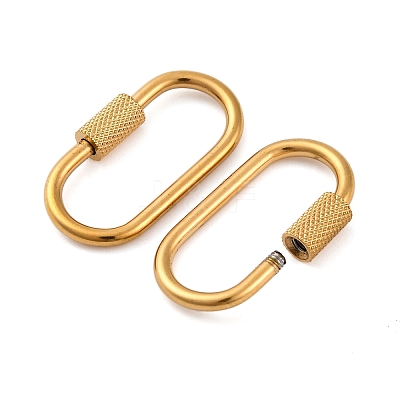 304 Stainless Steel Screw Carabiner Lock Charms STAS-K192-01G-A-1