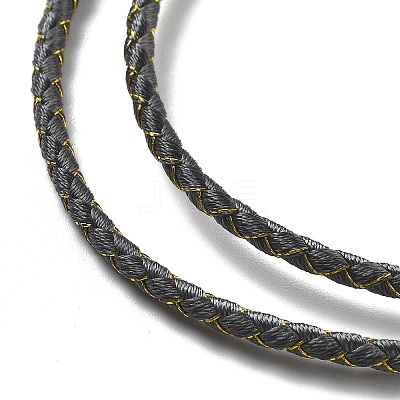 Polyester Cord Braided Necklace Makings MAK-L043-03G-1