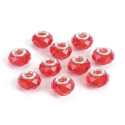 Faceted Glass European Beads GPDL-E004-01F-1