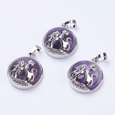 Natural Amethyst Pendants X-G-K234-A03-1